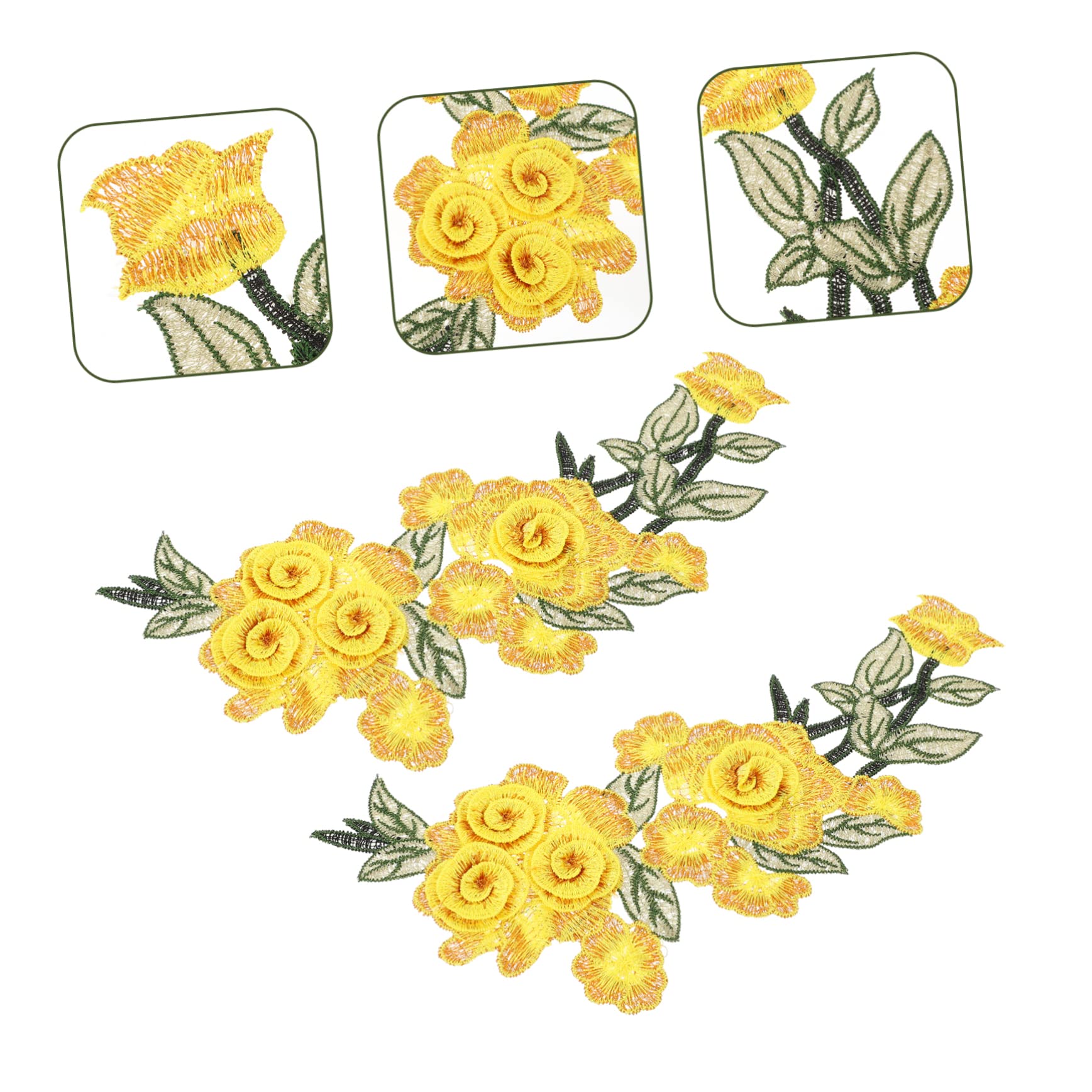 Kleiderapplikationen, Gestickte Blumen-Stoffaufnäher, 6 Stück, romantische Aufnäher