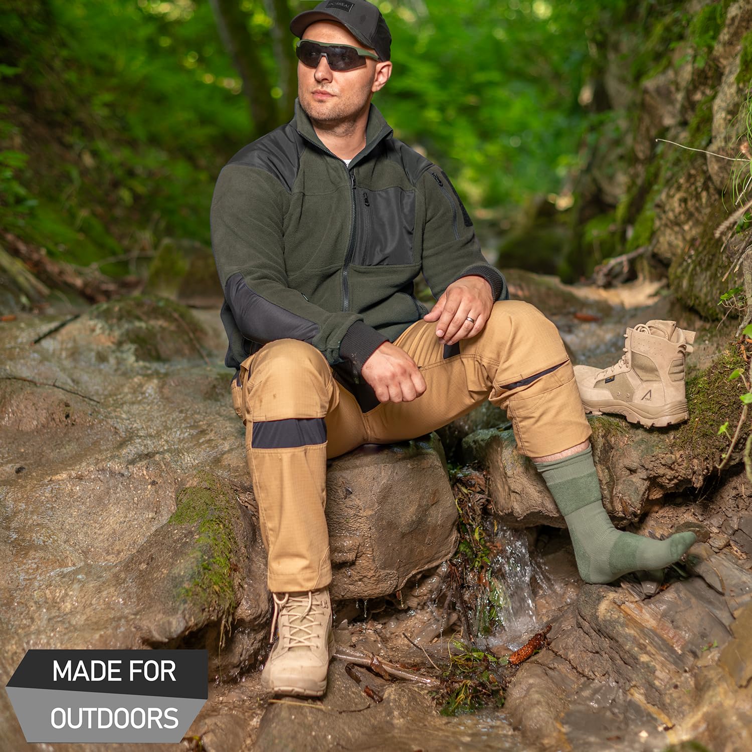 ACE Schakal Chaussettes fonctionnelles - 3 paires de chaussettes de randonnée avec laine mérinos & rembourrage anti-bulles - Chaussettes de trekking pour la randonnée