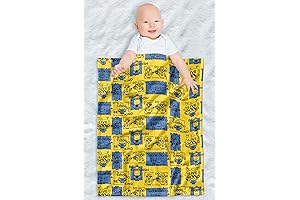 LOGOVISION Minions Positivity Squares Pattern Blankets for Kids