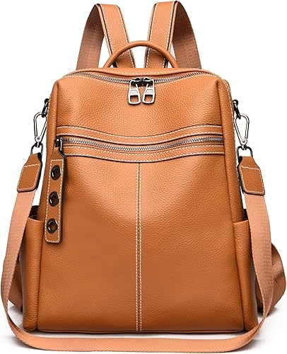 Bolso tipo mochila para mujer, de cuero auténtico, de moda, de hombro convertible, bolsa de viaje, mochila para mujer, S, Mochilas Daypack