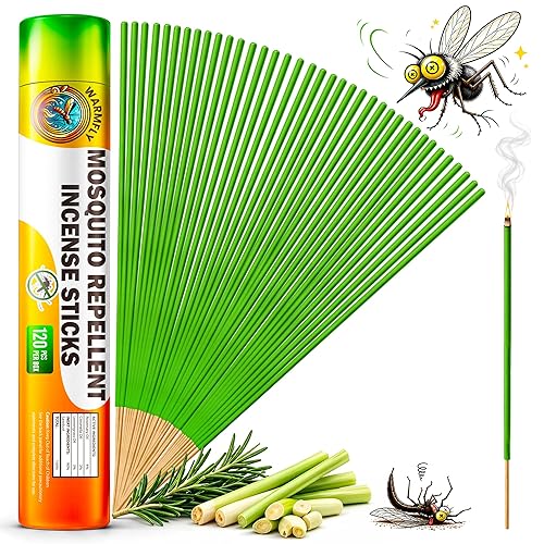 Mosquito Repellent Outdoor Patio (120 PCS), Plant-Based Incense Sticks with