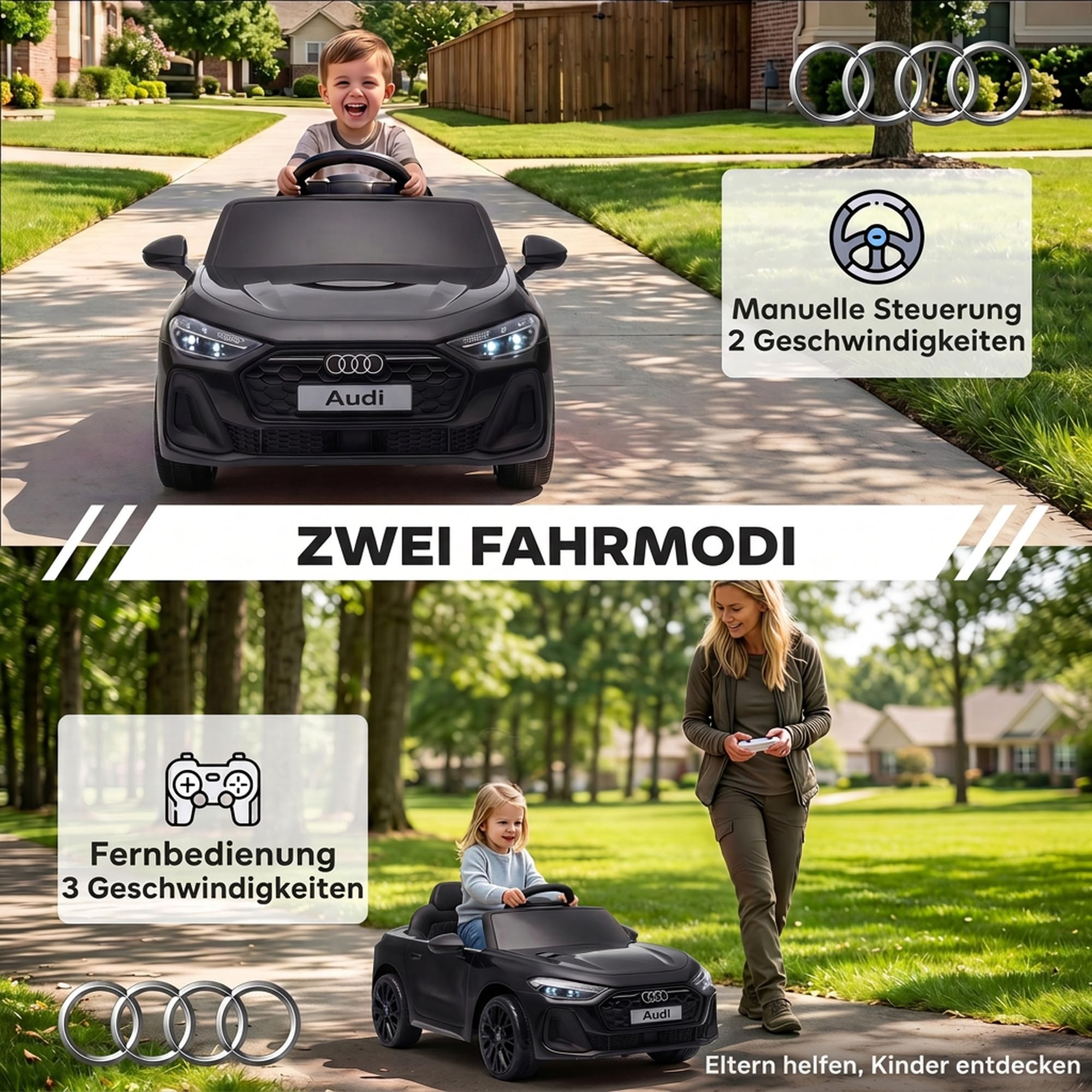 AIYAPLAY Samochód elektryczny dla dzieci, Audi A5L, 12 V, akumulator litowy
