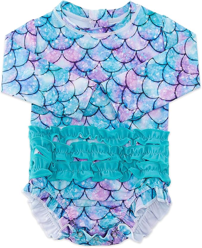 uideazone Baby/Toddler Girls Rash Guard Swimsuit Long