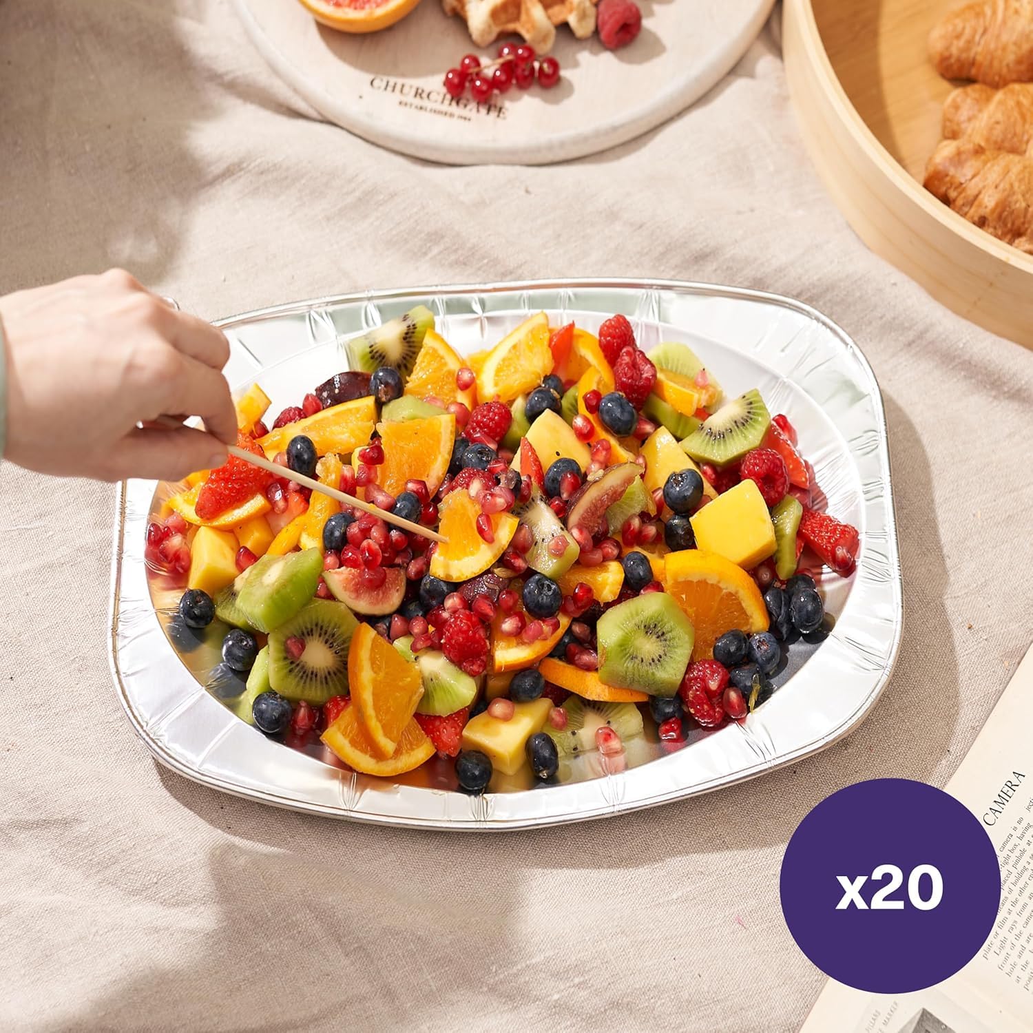 20 Vassoi In Alluminio Zuvo Per Buffet - 35x23 Cm, Usa E Getta, Adatti A Forno E Congelatore