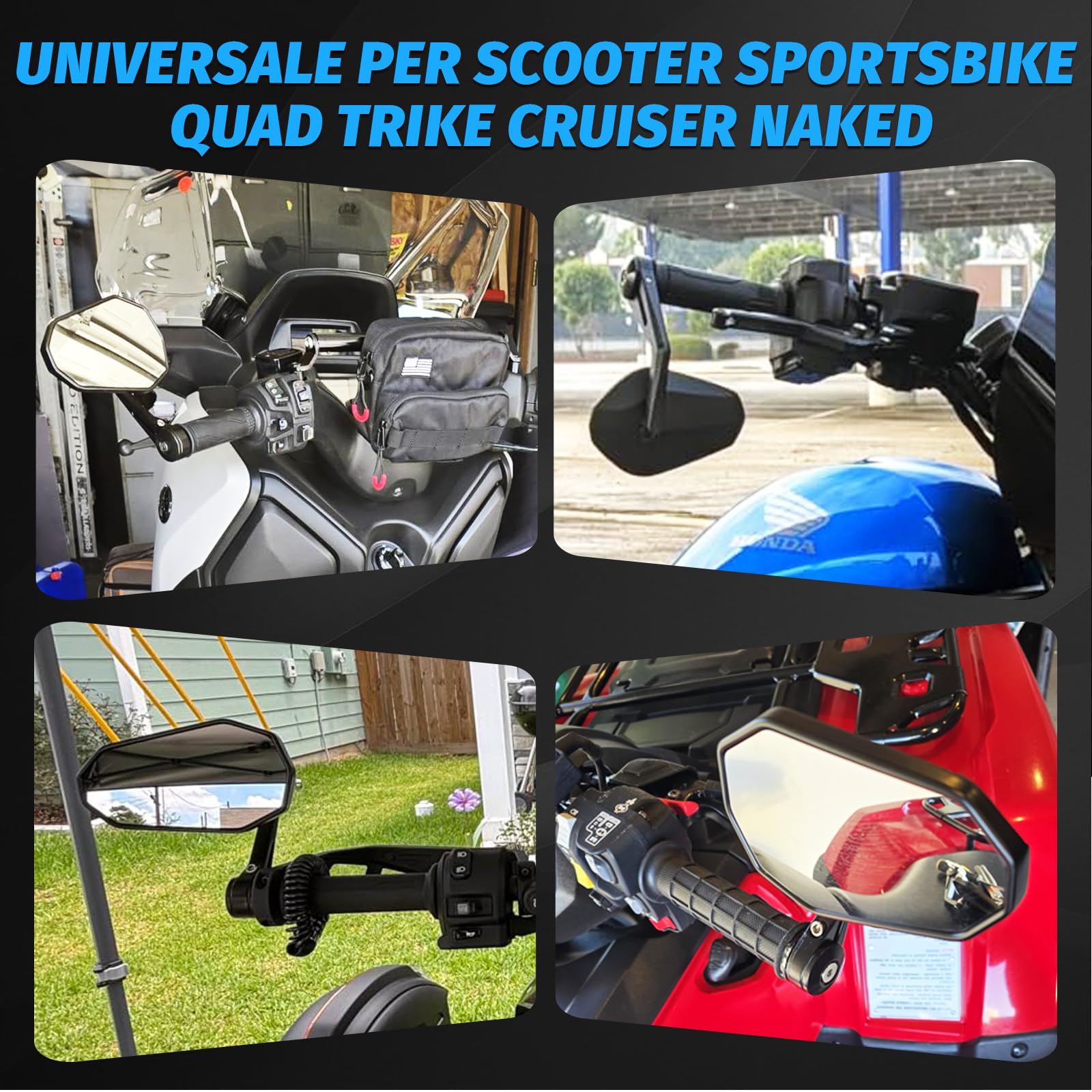 Specchietti Moto Manubrio Omologati Specchietto Moto Specchietti End Bar Universali per Scooter Cruiser Naked