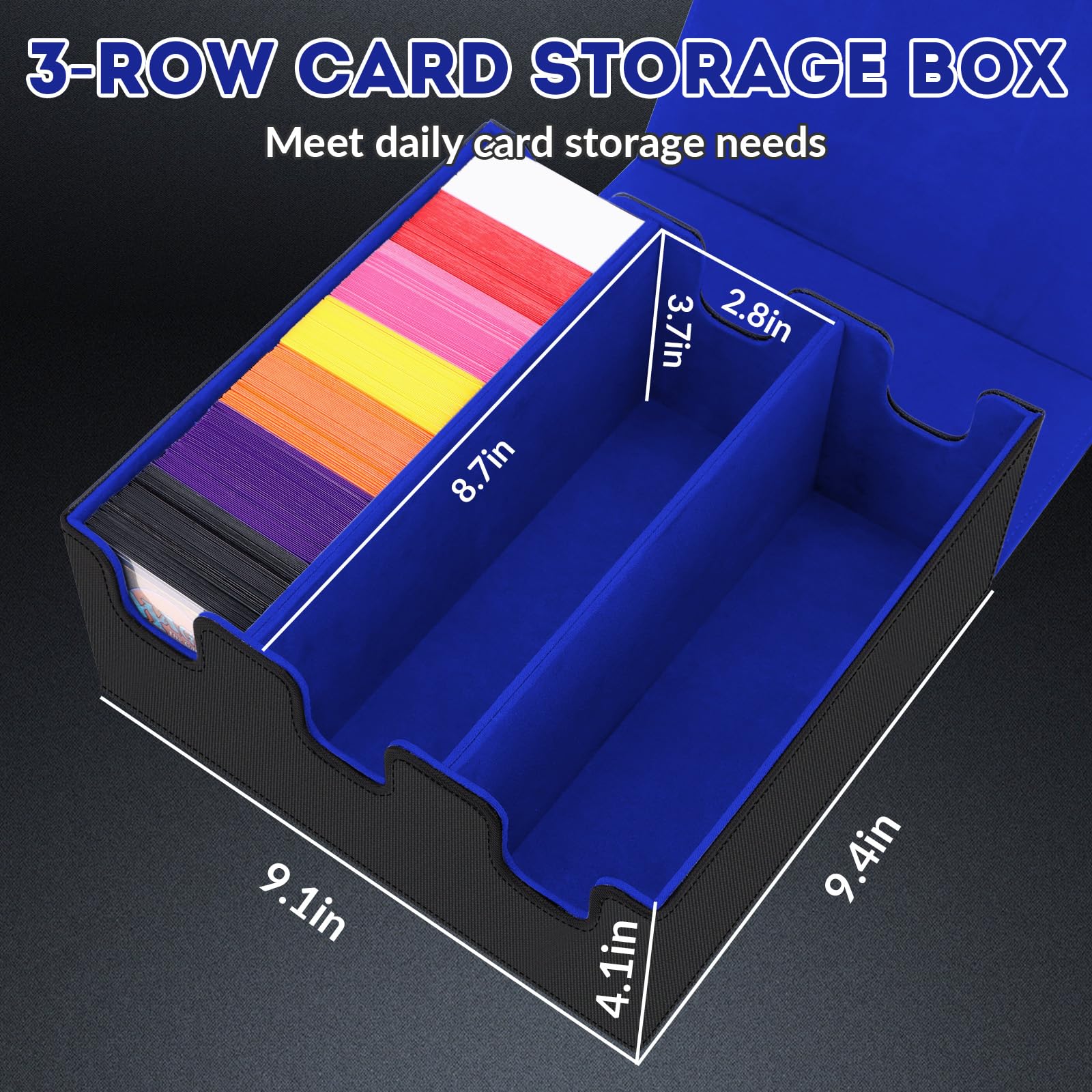 HIMOMO Boîte De Cartes MTG Commander – Capacité 600 Cartes, Fenêtre De Visualisation, Séparateurs, Boîte à Dés, Aimant – Rouge