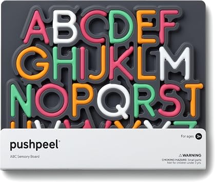 Pushpeel Advanced ABC Tracing Puzzle Board Best for Ages 4+ Silicone Learning Toy for Pre-Writing & Fine Motor Skills Quiet Sensory Travel Activity Toy for Kids Uppercase Alphabet, Granite