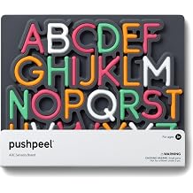 Pushpeel Advanced ABC Tracing Puzzle Board Best for Ages 4+   Silicone Learning Toy for Pre-Writing & Fine Motor Skills   Quiet Sensory Travel Activity Toy for Kids   Uppercase Alphabet, Granite