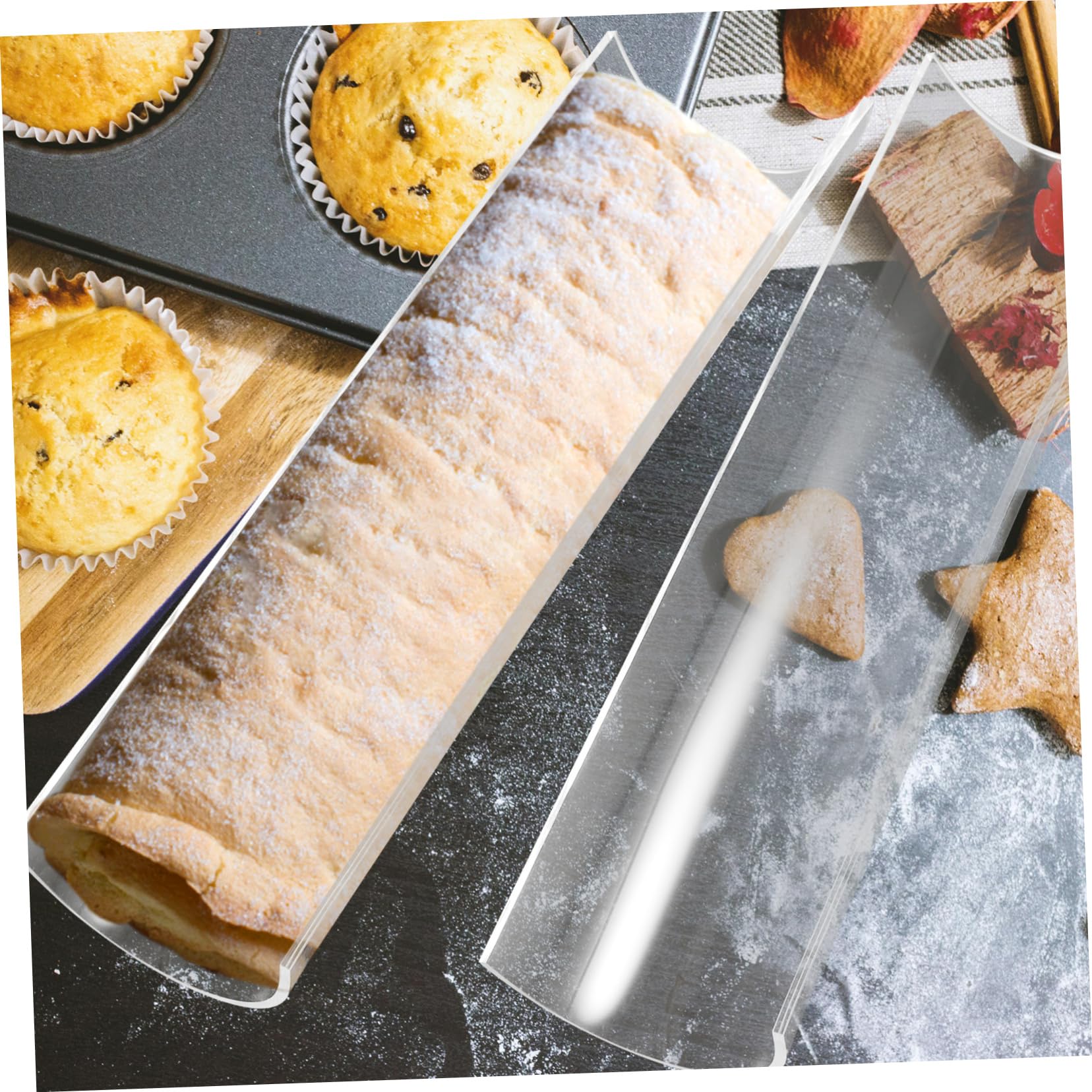 KICHOUSE U-förmige Acryl Kuchenrollenform Backzubehör Mehrzweck Selbstgemacht Rollkuchenformer Wiederverwendbar Für Dessert Und Biskuitrolle