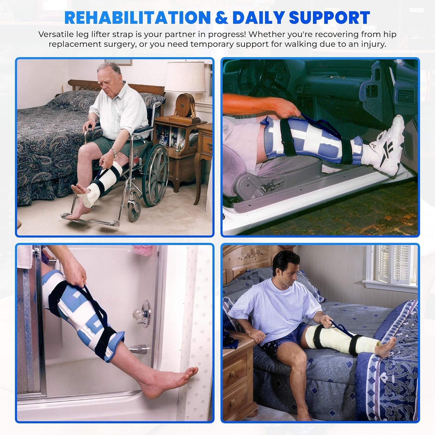Holden USA Leg Handles Leg Lifters Cast Handle – Adjustable Mobility Aid with 2 Handles for Elderly, Post-Surgery, Hip & Knee Support, Ideal for Bed & Car Transfers. Pair (2 Count)