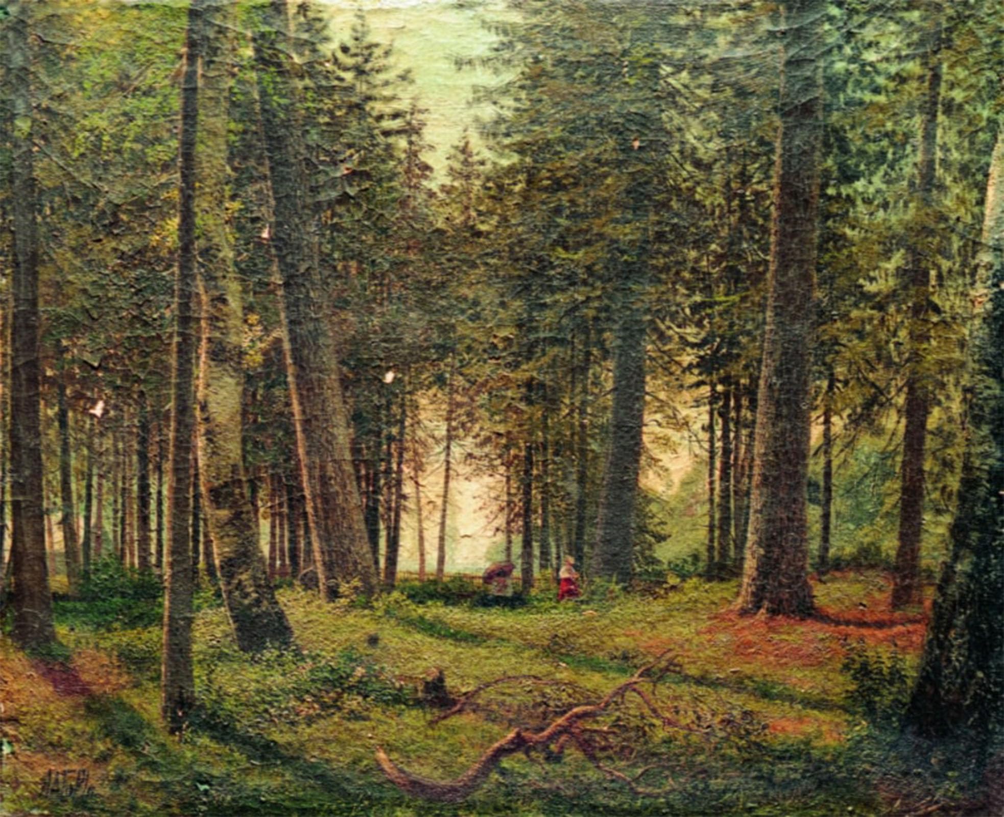 ARTXLXXBN Famous Prints Artwork Pictures Poster Painting Art In the Spruce Forest Lev Feliksovich Lagorio Artwork Landscape Pictures for Home Decor 60x90cm