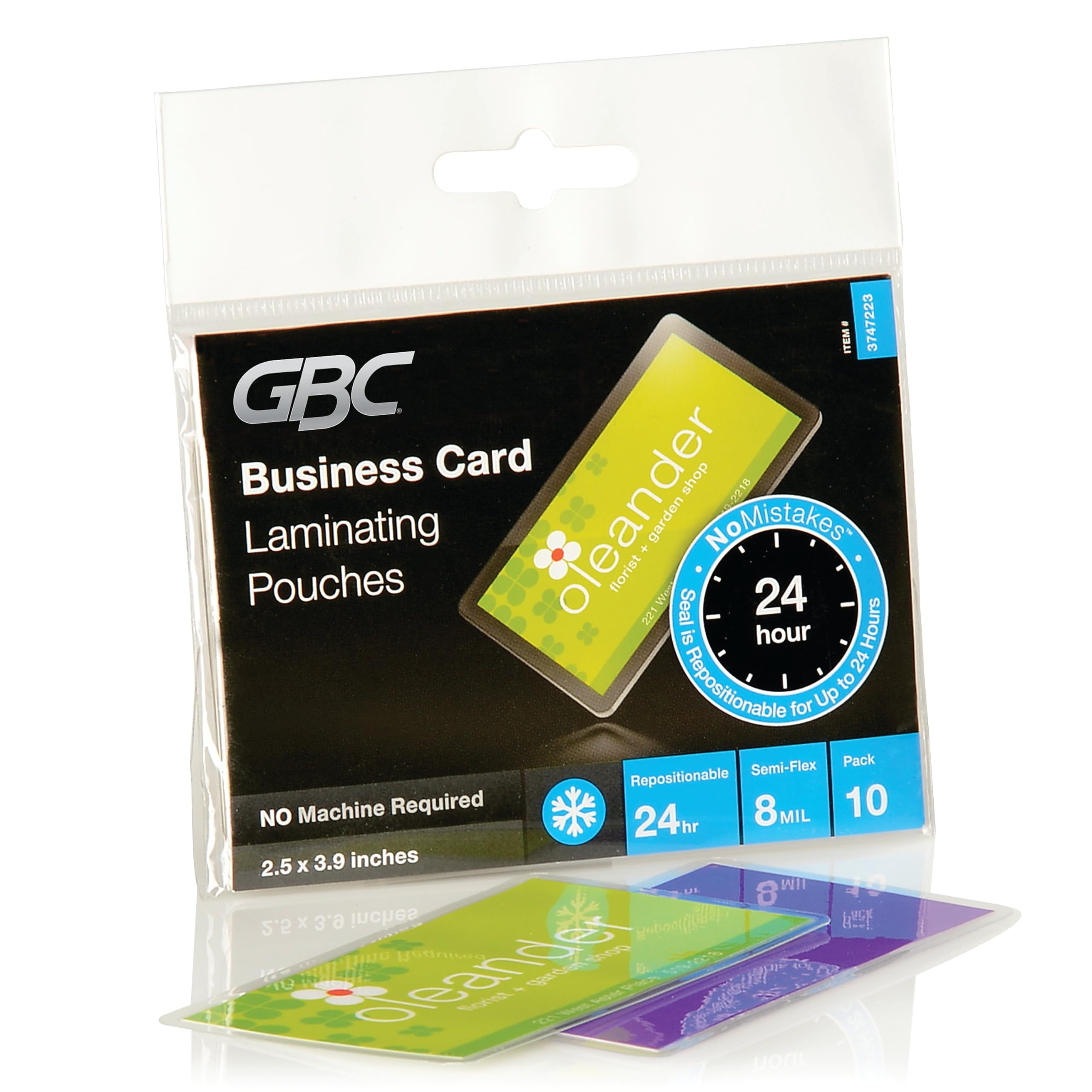 Plastification de cartes de visite imperméable CL pour préserver la netteté des impressions