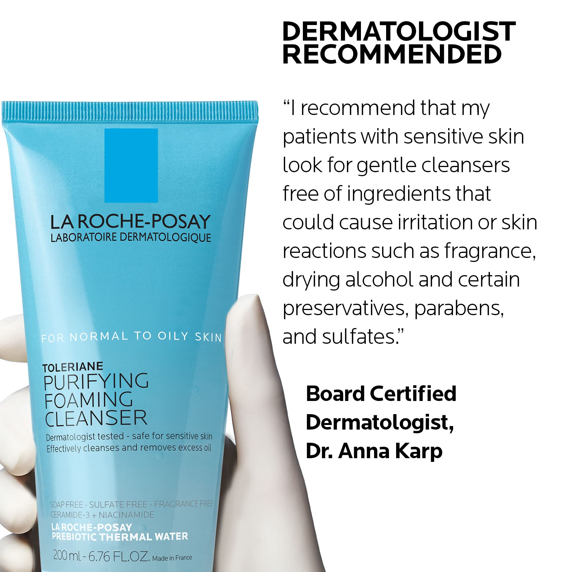 La RochePosay Toleriane Purifying Foaming Facial Cleanser, Face Wash