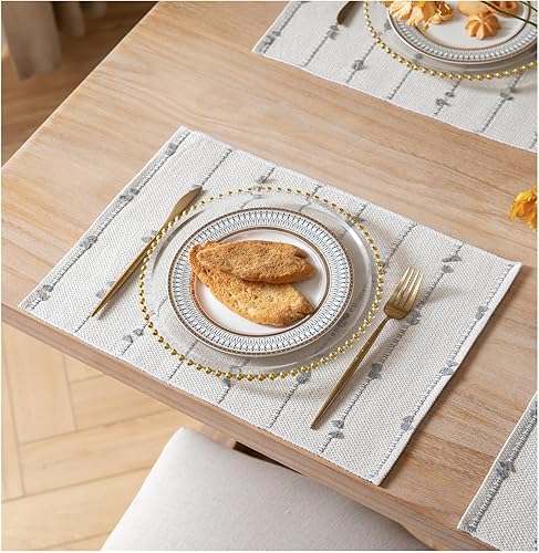 Miniatura 11 de Juego de 4 manteles individuales bohemios para decoración de mesa de comedor, manteles individuales de tela tejida para decoración del hogar estilo