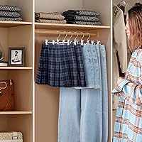 Vista 7 de Paquete de 12 perchas para pantalones con clips para mujer, perchas de metal resistente para ropa para armario, ahorro de espacio, antideslizante