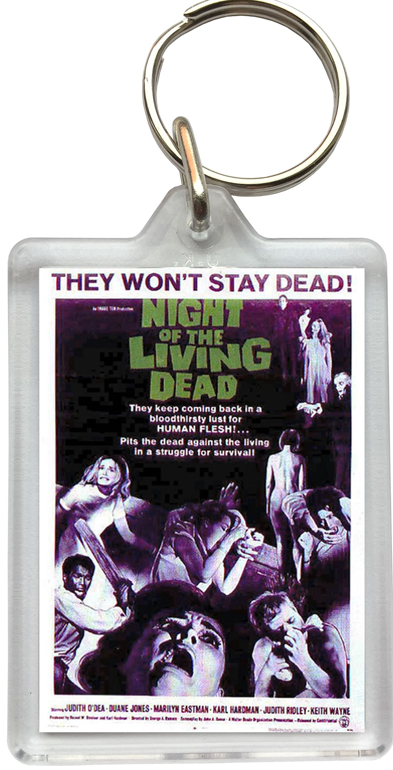 Super Universe Night of the Living Dead Horror Poster Keyring – Classic Movie Collectible, 4.2 x 6.2cm