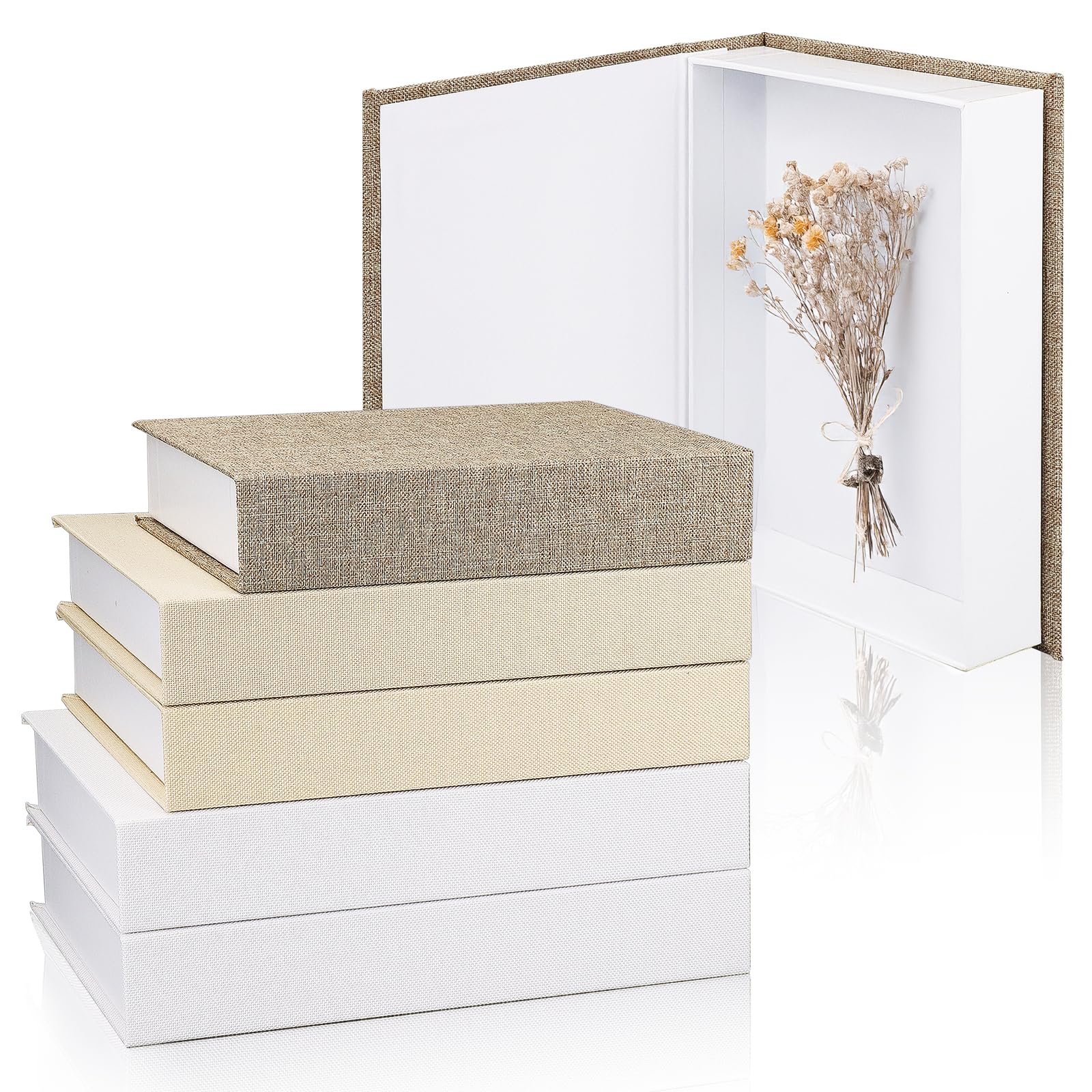 Livre décoratif moderne en lin Malloom lot de 6 faux livres pour bibliothèque