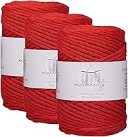 Vista 15 de Makromecity, Cordón de macramé de un solo hilo de 3 mm x 100 yardas (300 pies) Hilo de algodón azul marino de 3 mm de un solo hilo para arte