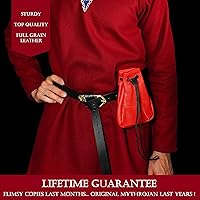 Vista 5 de Mythrojan Medieval Drawstring Bag, Ideal for SCA LARP Reenactment & Ren fair-Full Grain Leather