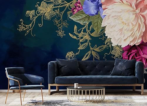 Miniatura 4 de Murwall Floral Wallpaper Bohemian Flower Wall Mural Mediterranean Home Decor Living Room Bedroom Entryway Cafe Design