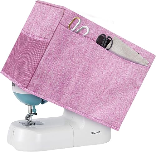 Boczif Funda protectora para máquina de coser, funda protectora con bolsillos de almacenamiento esenciales y asa lateral, cubierta para máquina de