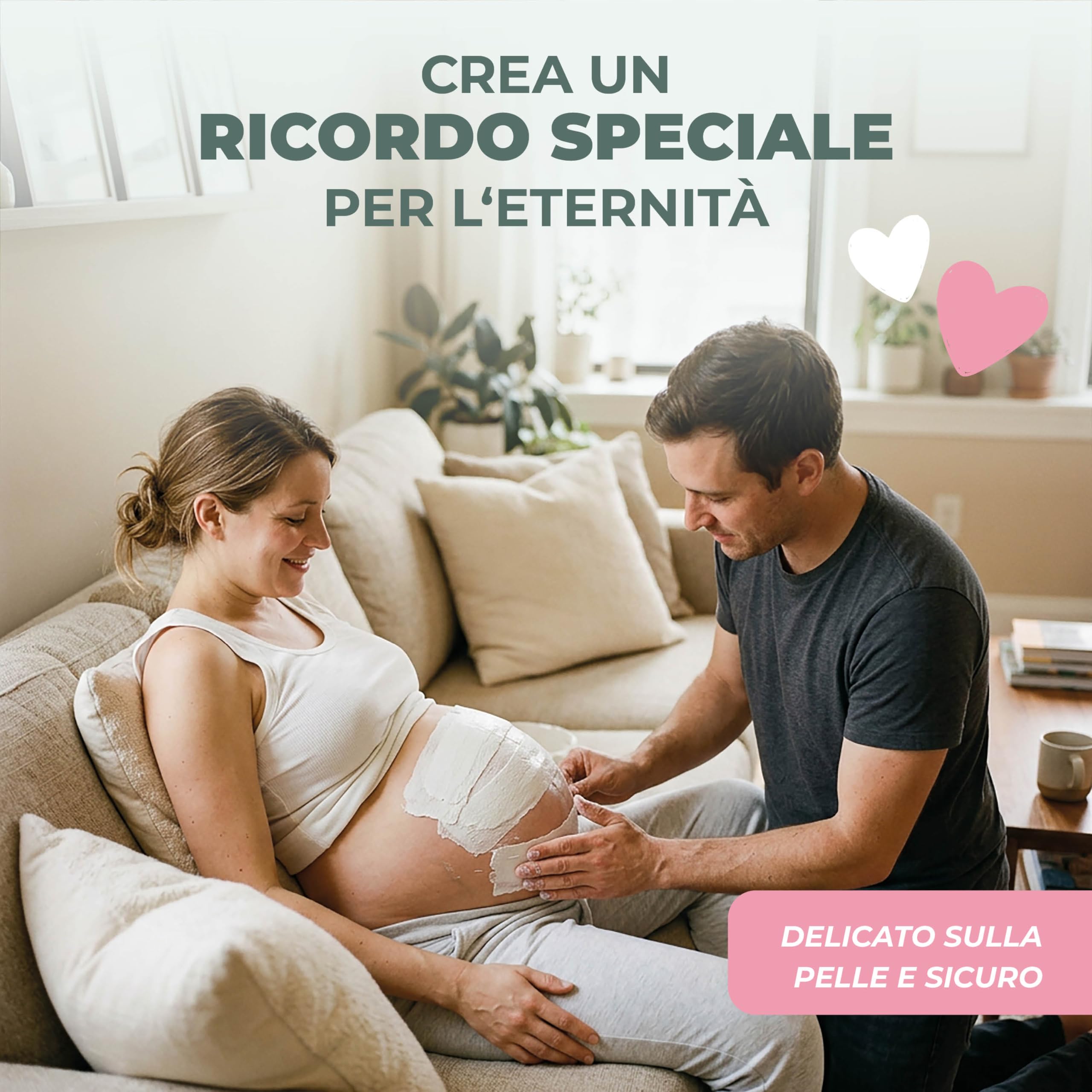 AMARI® Kit Calco Pancione – Calco gravidanza in gesso per future mamme – Set completo e facile da usare