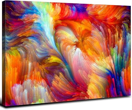 Bright Colorful Abstract Wall Art Graffiti Picture Wall Decor for Living Room Bedroom Watercolor Multicolor Canvas Prints Painting Aesthetic Poster Boho Artwork Guest Room Home Decorations 16x24