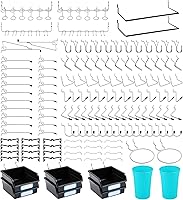 Vista 9 de Surtido de ganchos para tablero de clavijas, para organizar varias herramientas, con cubos de tablero perforado, 165 unidades, 80 de las cuales son