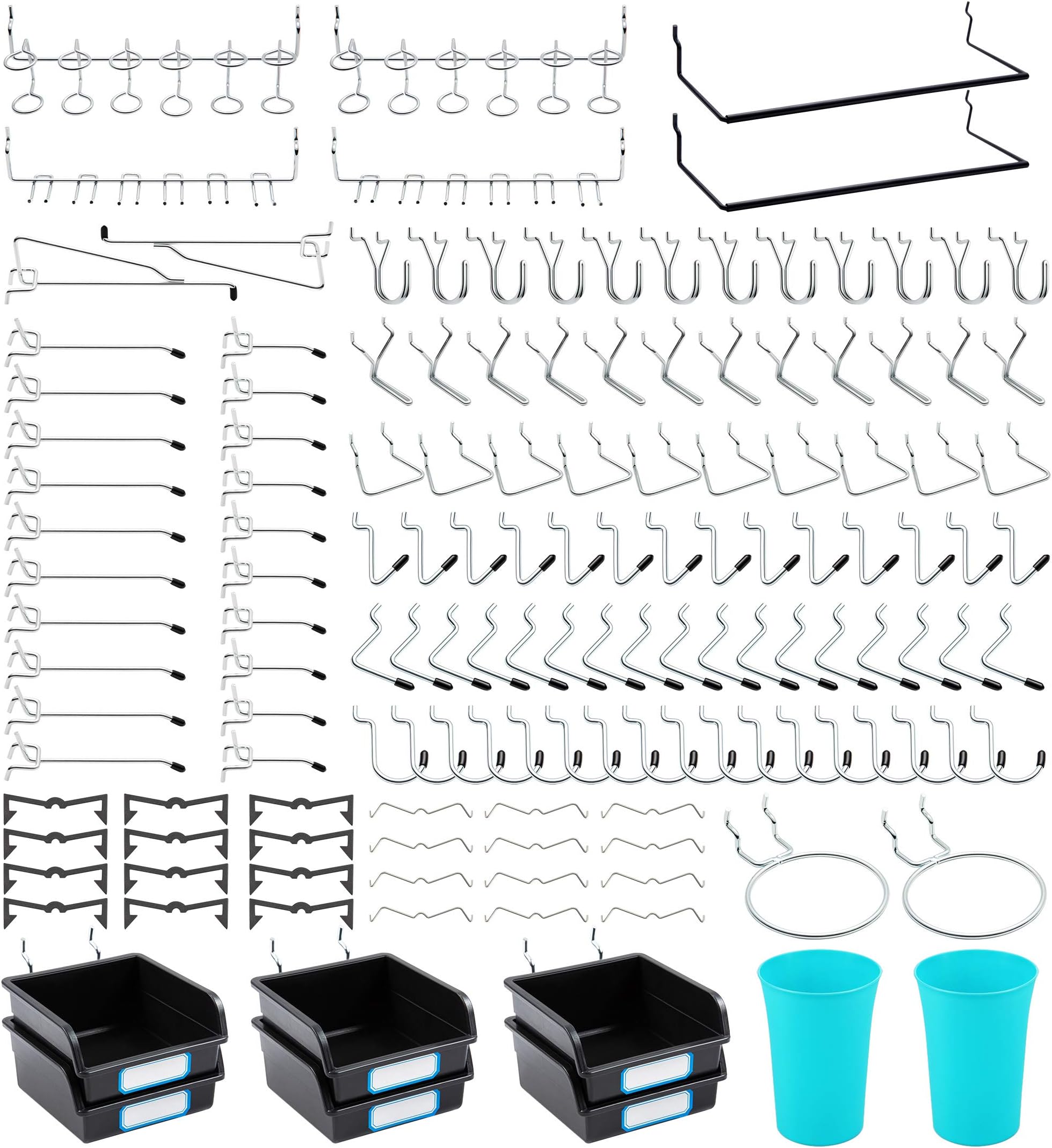 204PCS Pegboard Hooks Assortment Kit