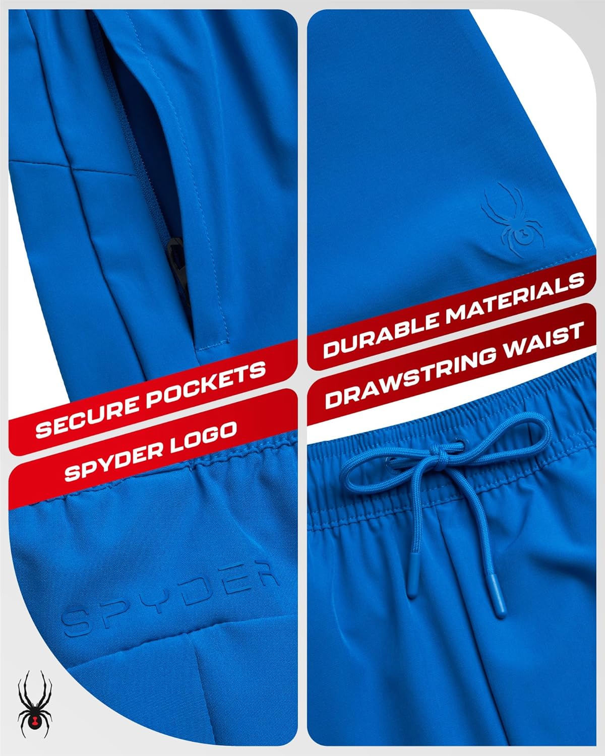 Spyder Mens Athletic Shorts - 8" Inseam Lightweight Active Stretch Quick Dry Woven Workout Shorts for Men for Gym and Running - Image 5