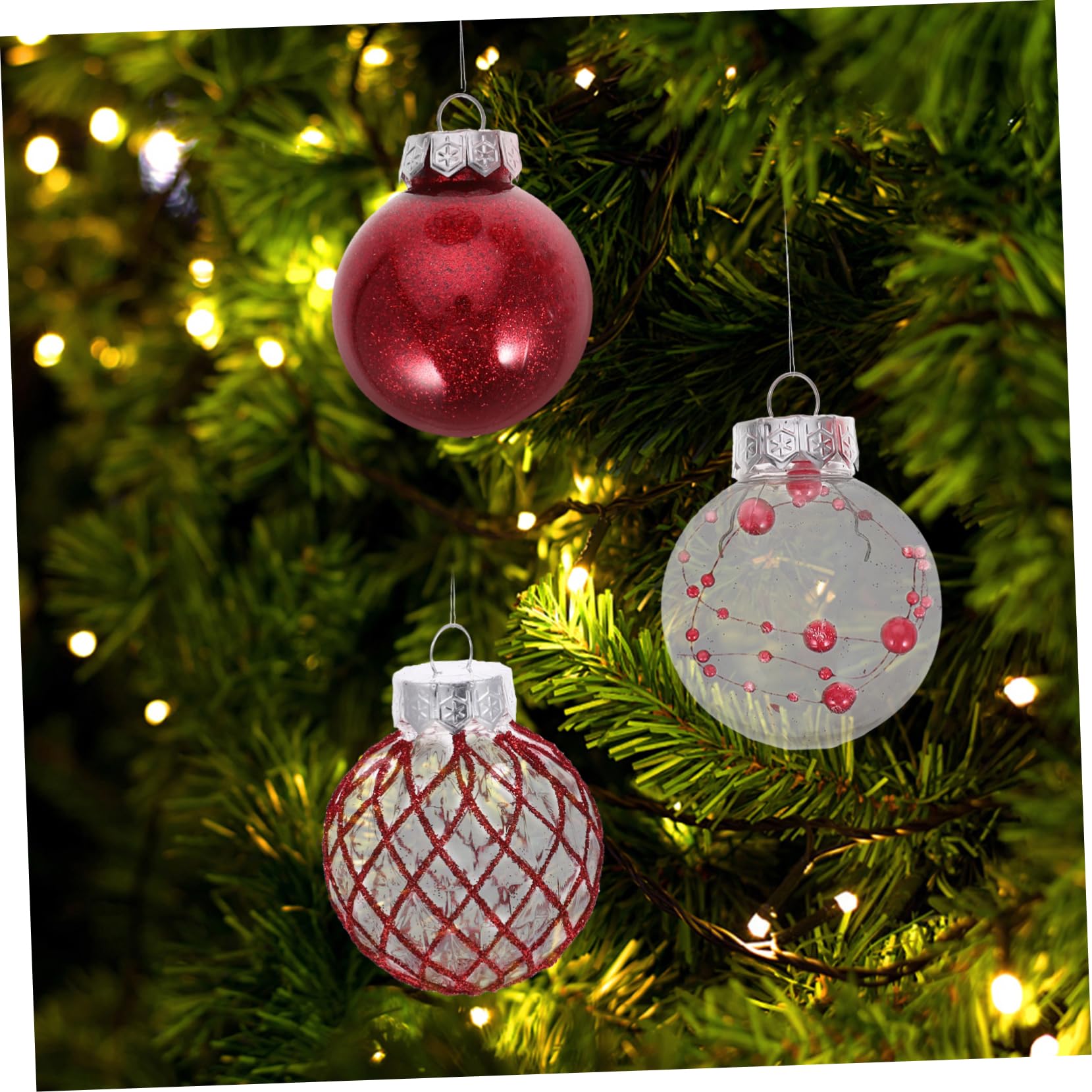 ORFOFE 30stücke Weihnachtsbaum-hängekugeln Weihnachtsdekor Ballornamente Weihnachtsbaumkugeln Hängende Dekorationen Für Weihnachtsfeiern