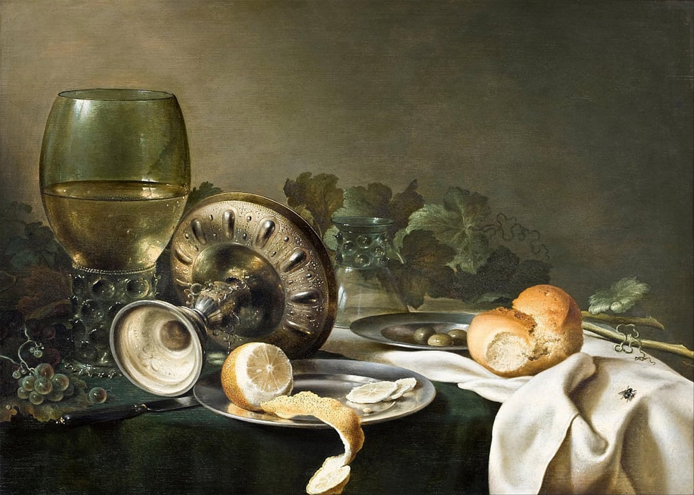 ARTXLXXBN Famous Prints Artwork Pictures Poster Painting Art Still Life by Willem Claesz Heda Artwork Landscape Pictures for Home Decor 60x90cm