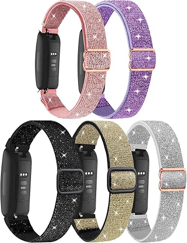 Miniatura 1 de Paquete de 5 bandas elásticas de nailon compatibles con Fitbit Inspire 3Inspire 2Inspire HRInspireAce 3Ace 2, correa deportiva de nailon elástica de