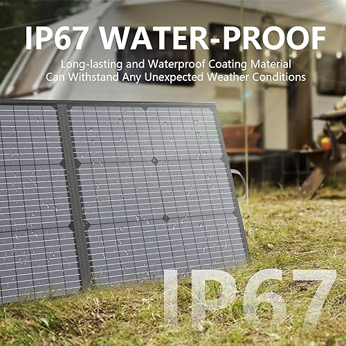 Miniatura 7 de Panel solar portátil de 220 W 40 V monocristalino plegable paneles solares cargador de energía de respaldo, IP67 impermeable duradero para estación