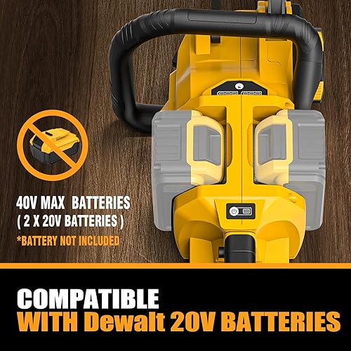 Miniatura 3 de DDKUN Motosierra sin escobillas inalámbrica de 16 pulgadas, sierra de cadena de 40V (2 x 20V MAX) con batería compatible con DeWal, ideal para corte