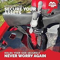 Vista 6 de Soporte de montaje para pistola con abrazadera para ATV con correas de goma para UTVBicicletasCarritosBarcos. Sostiene arcoshachaspalasrifles