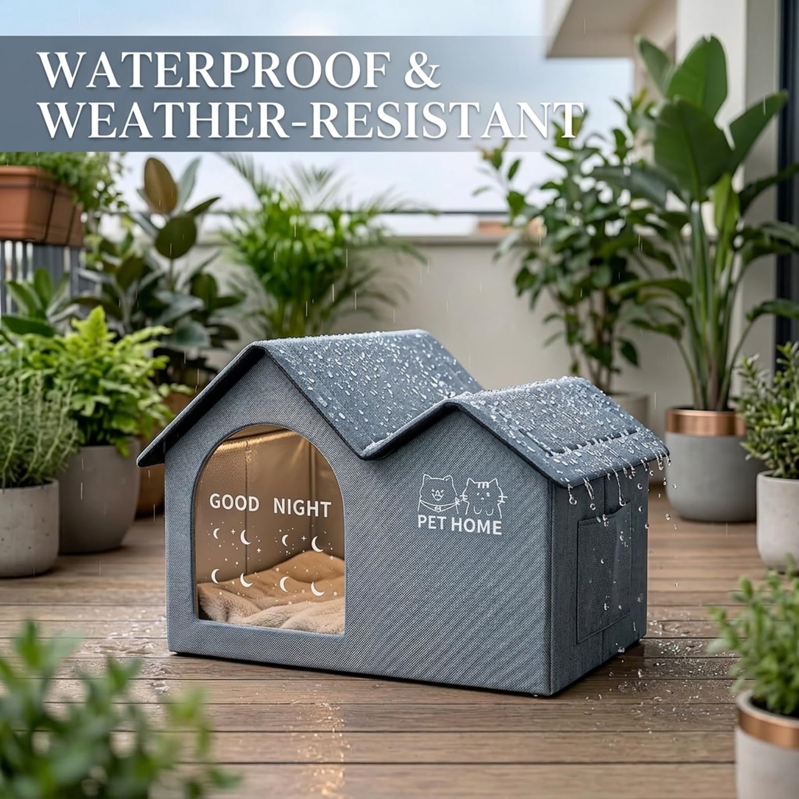Maison Rafraîchissante Chat,Maison pour Chat avec Climatiseur et Sac de Glace,Maison rafraîchissante Pliable pour Animaux de Compagnie,Maison de Refroidissement pour Animaux avec 10 Sacs de Glace,L
