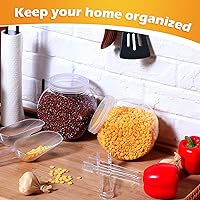 Vista 4 de Sunnyray 6 juegos de tarros de plástico para dulces de 51 onzas para bufé de dulces con tapas, tarros de barra transparente con cucharas y pinzas