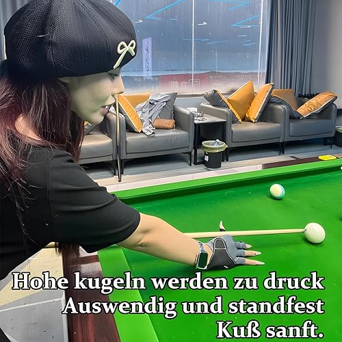 Miniatura 7 de Guantes de billar, guantes deportivos de Snooker Cue con diseño antideslizante, de secado rápido, transpirables, guantes de billar de 3 dedos