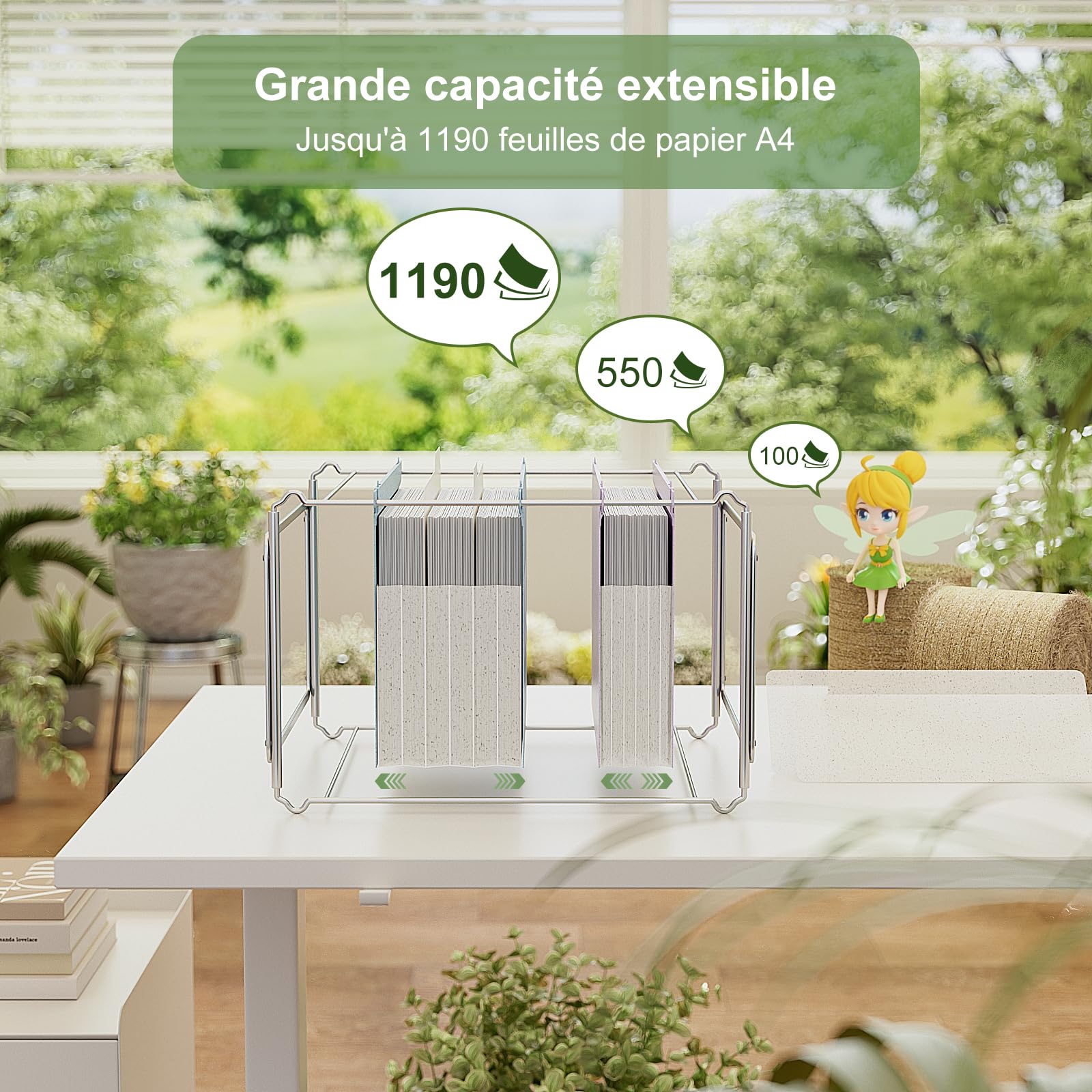 EcoStach Dossiers Suspendus A4, en paille de blé, organiseur de dossiers suspendus avec onglets et inserts pour bureau, maison et école (lot de 3, Violet, Bleu, Rose)