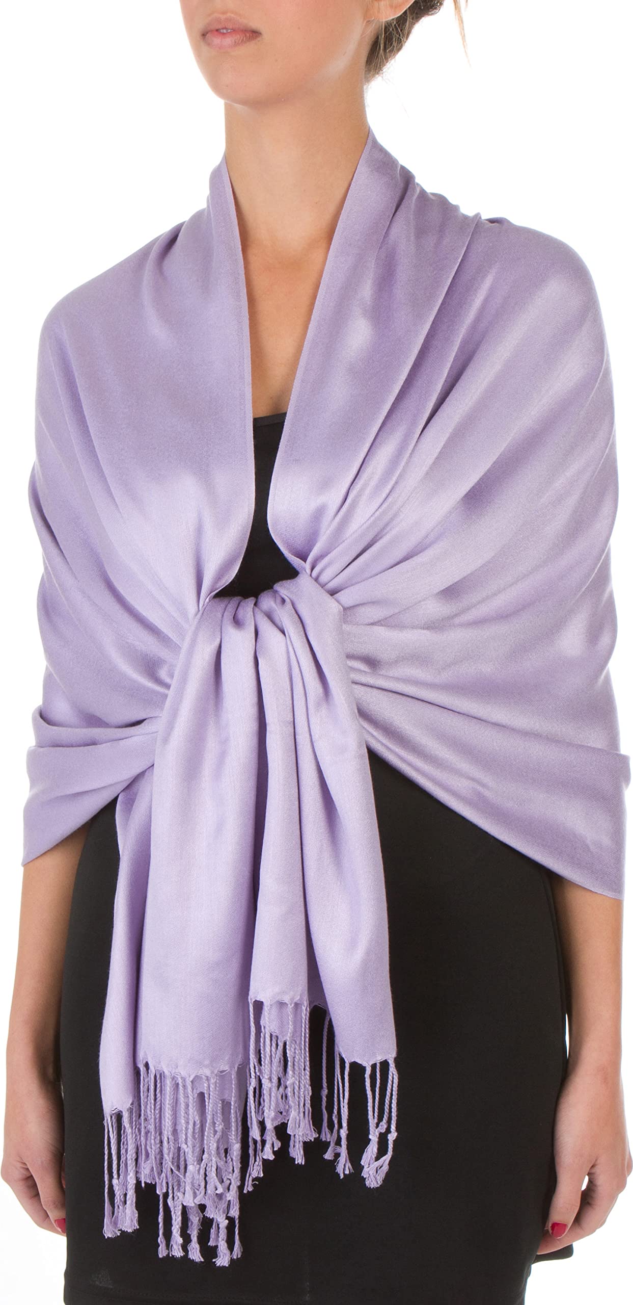 Sakkas Women's Lavender 78" X 28" Rayon From Bamboo Soft Solid Pashmina Feel Shawl/Wrap/Stole