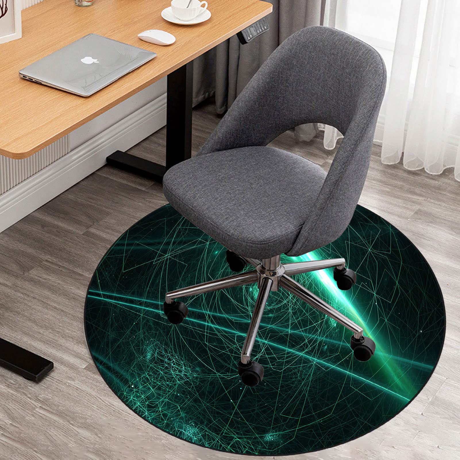 Tappetino Per Sedia Da Ufficio 120x120cm - Antiscivolo, Protettivo Per Pavimenti In Legno E Moquette - Foto 2