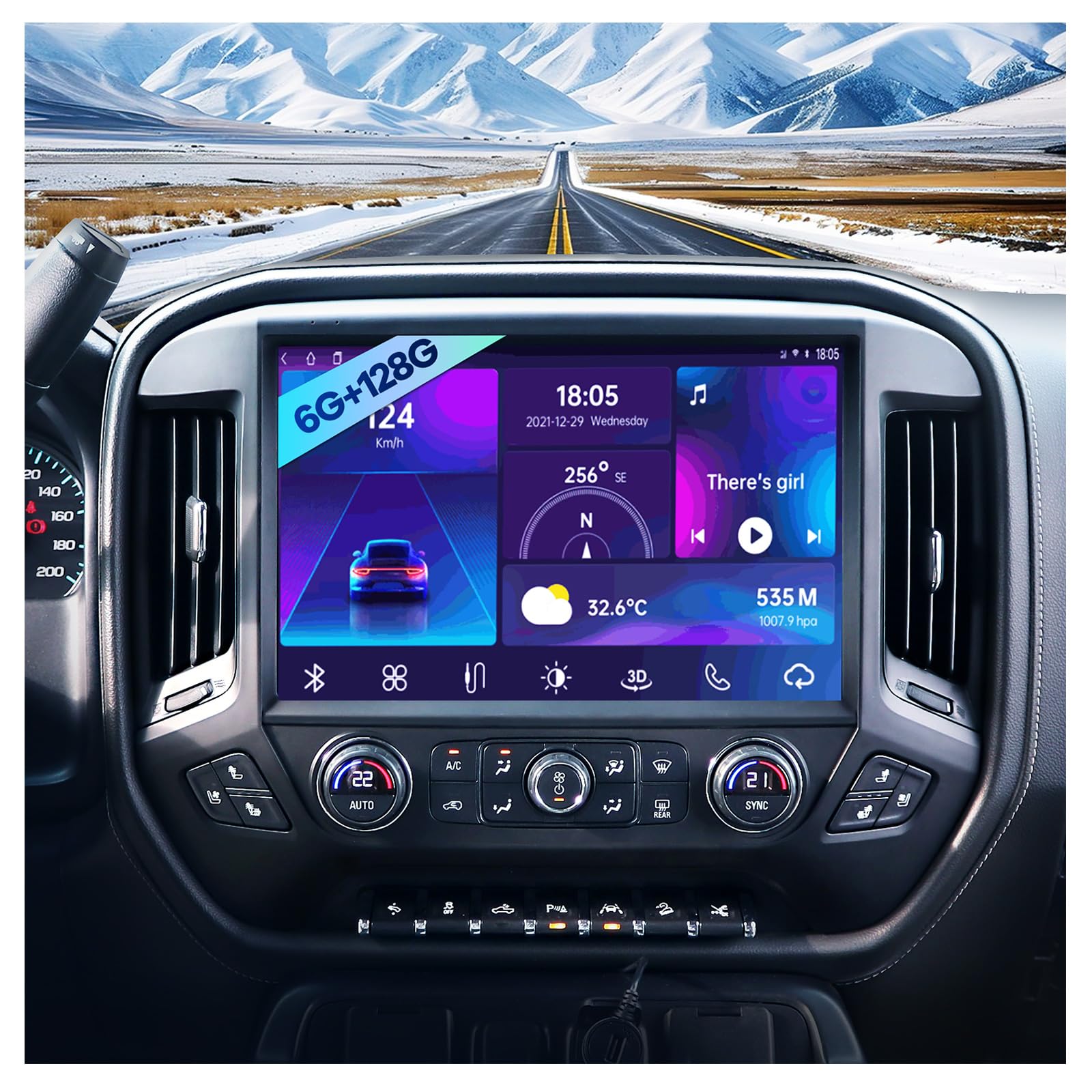 LASERTAIL 13.1 Inch 6+128GB 8 Core Car Radio for Chevy Silverado GMC Sierra 2014-2018 Upgrade 2K Touch Screen Stereo Replacement Android Head Unit