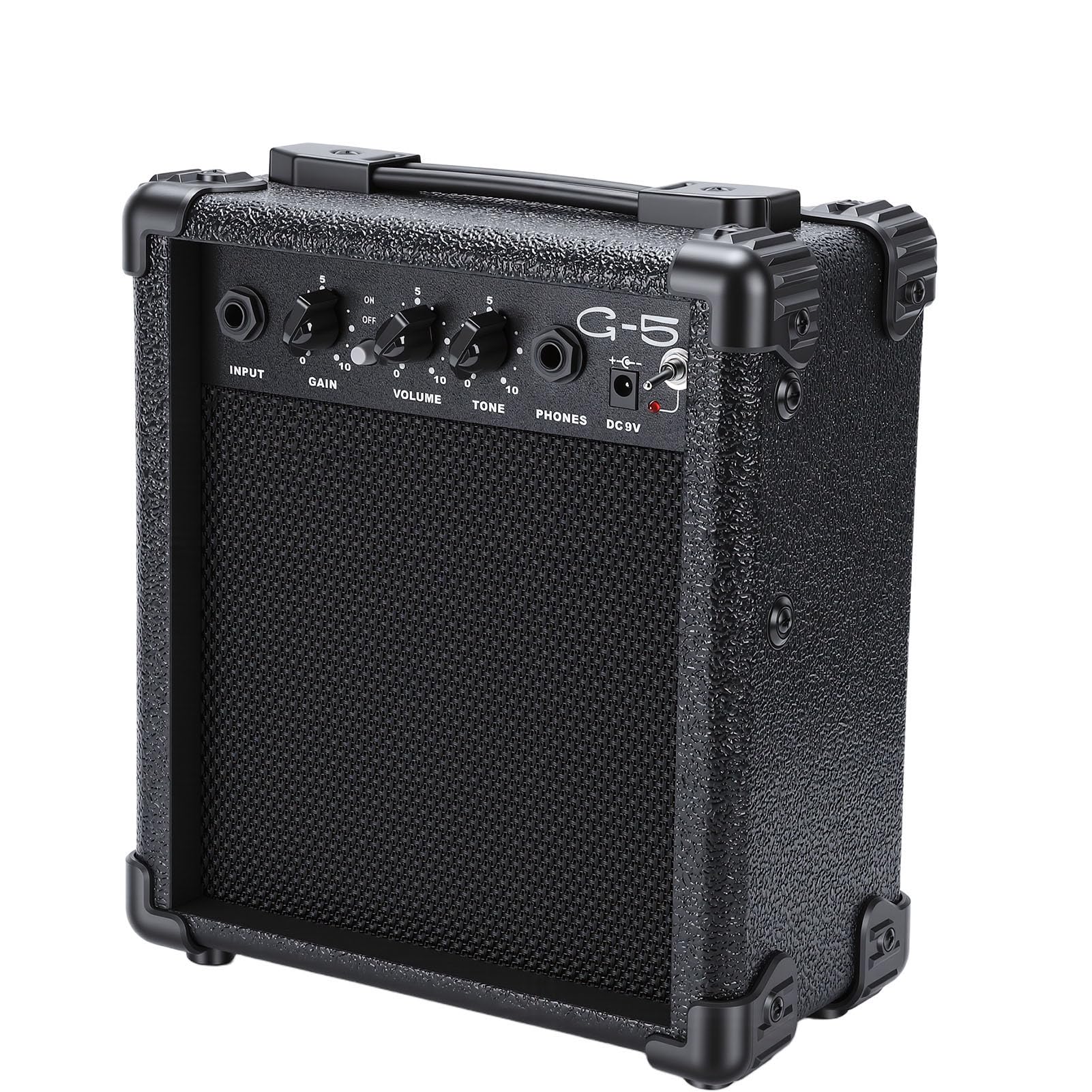 Przenośny Wzmacniacz do Gitary Elektrycznej 5 W z Gniazdem Słuchawkowym Połączenie Bluetooth do ćwiczeń, Wzmacniacz Gitarowy z Drewna do Podróży W Domu Kemping