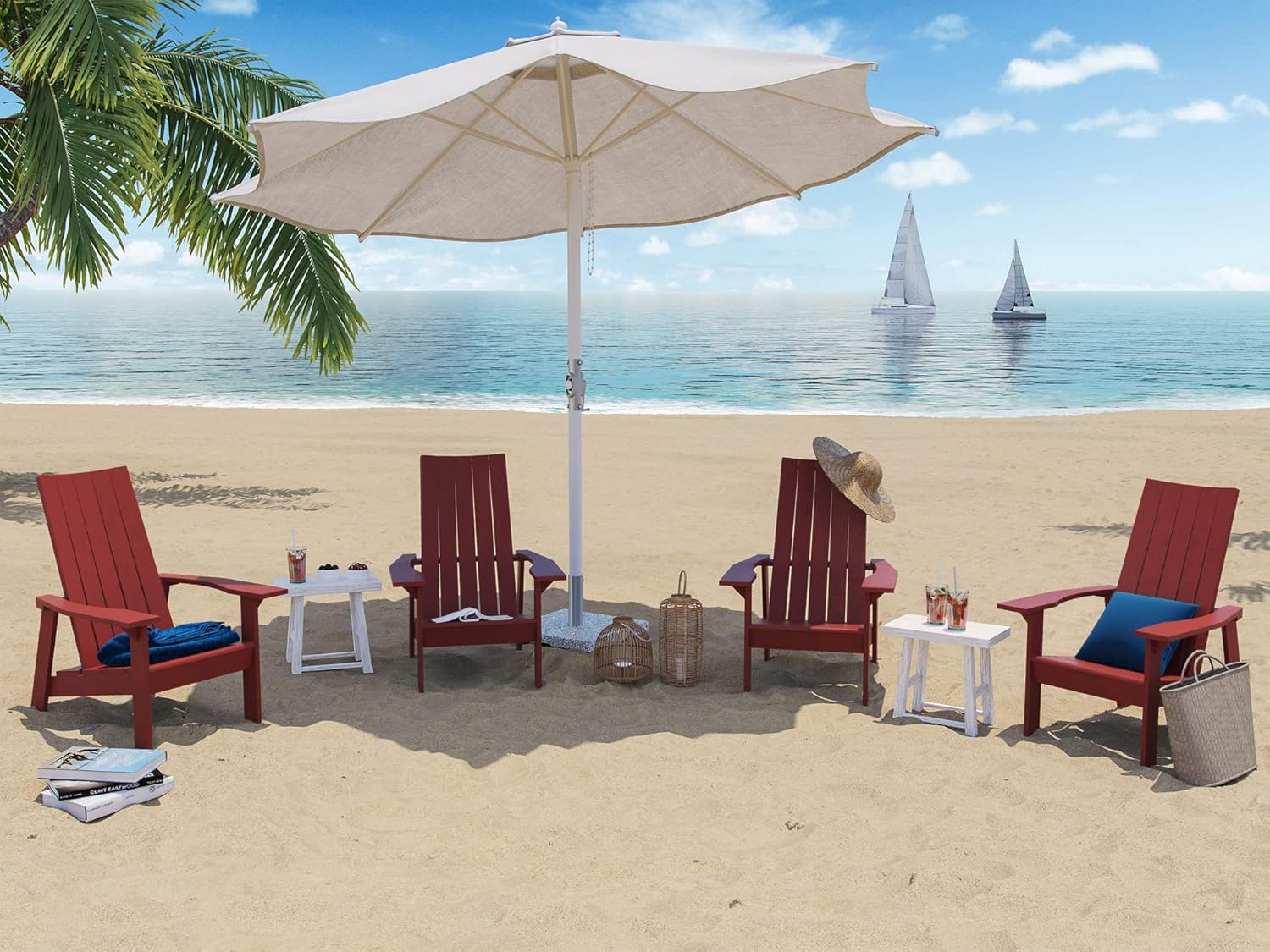 Capterra Flatback Adirondack Chair – Premium Recycled Plastic Outdoor Patio Chair, Durable HDPE Polylumber, Marine-Grade Hardware, Fade-Resistant and Weatherproof