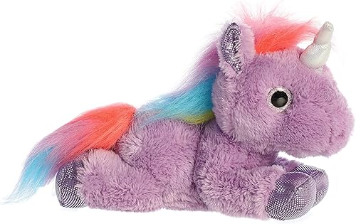 Aurora® Enchanting Sparkle Tales™ Electra Unicorn™ - Animal de peluche - Aventuras mágicas - Juego sin fin - Púrpura 12 pulgadas