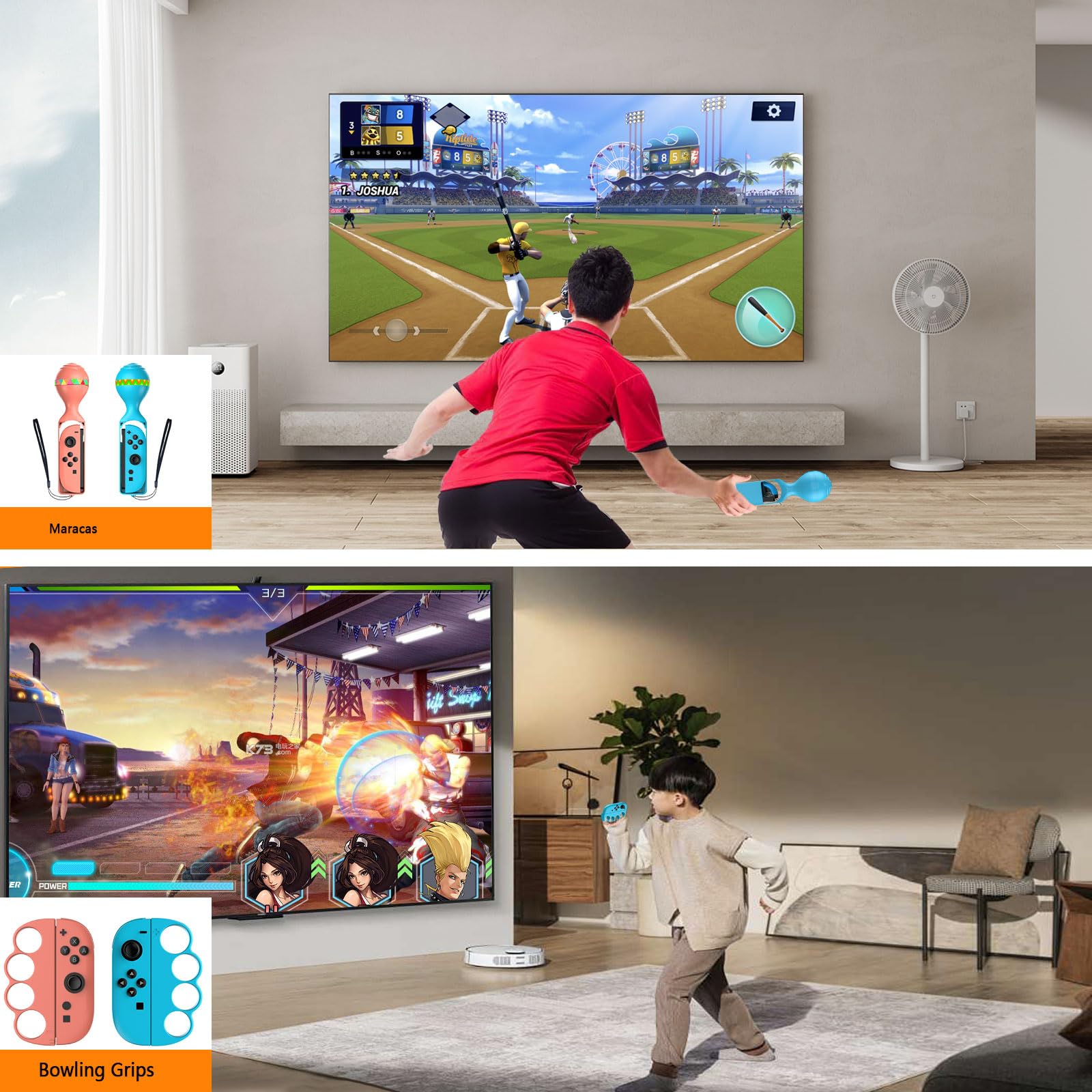 Accessori per Switch 2 Sports Giochi - Nintendo Switch 2 Accessori sportivi Family Party Pack Kit con mazze da golf, racchetta da tennis, spade impugnature, Joycon Cinghie da polso Maracas Borsa