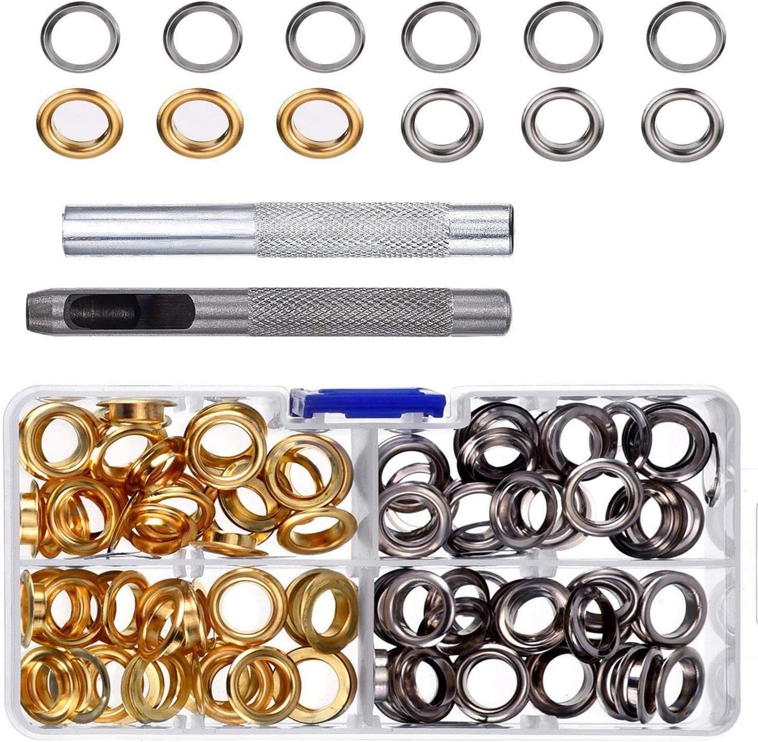 Pangda Grommet Kit with 100 Set Grommets (3/8 Inch)