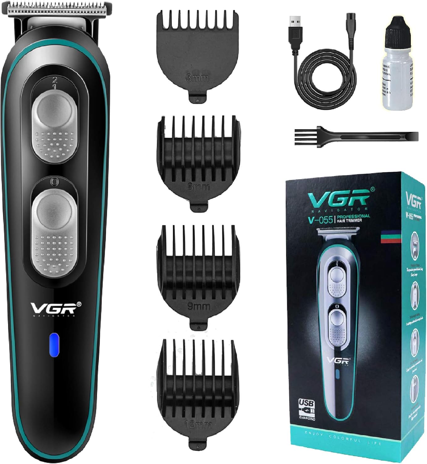 Hair Clippers, Haircut Trimmer Set, Hair Cutting Machine for Men/Kids/Baby/Barber Grooming Cutter Kit, Waterproof Haircut Barber Trimmer Kit with Guide Combs Brush (Black)