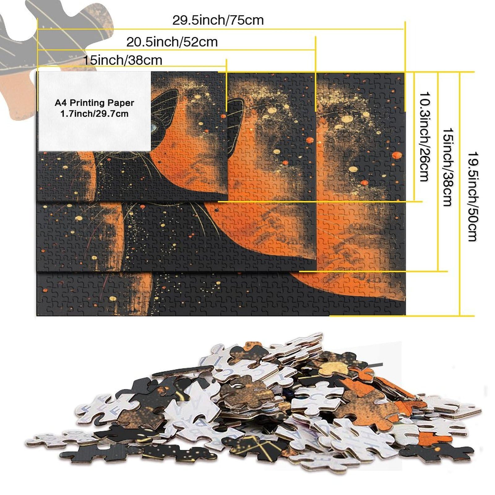 Siamese Cat Puzzles 1000 elementów, puzzle dla dorosłych, puzzle - wysokiej jakości nadruk 1000 sztuk (75 x 50 cm)
